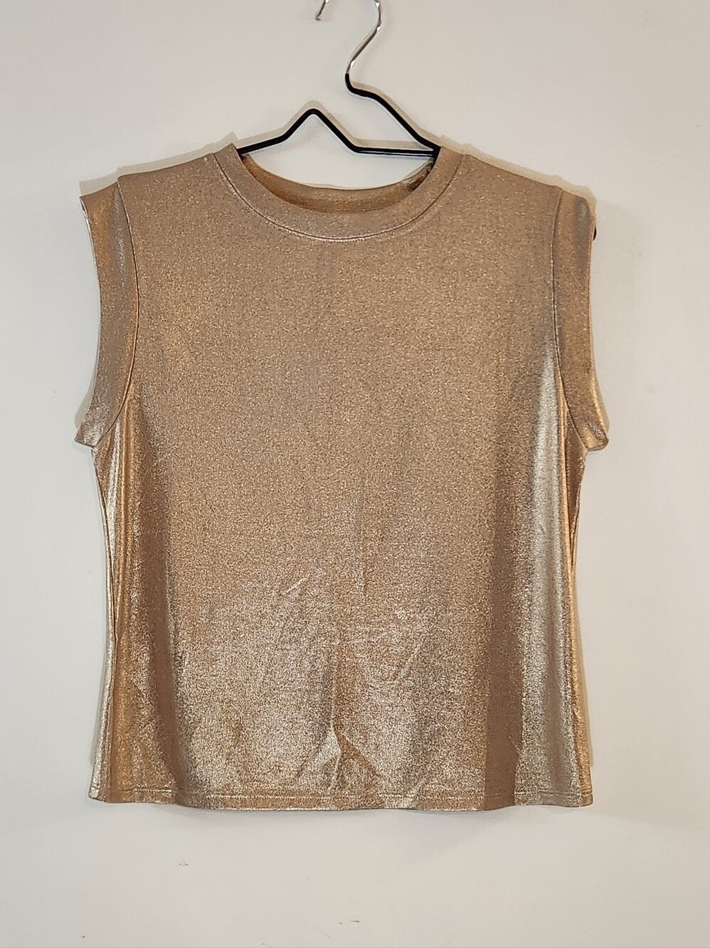 Porridge| Metallic Gold Sleeveless Women's Top